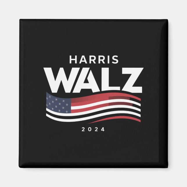 Kamala Harris Tim Walz Waltz 2024 Val Magnet (Framsidan)