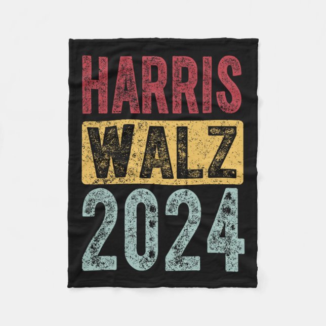 Kamala Harris Tim Walz Waltz Harris Walz Waltz 202 Fleecefilt (Framsidan)