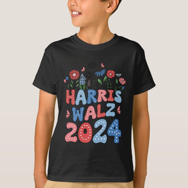 Kamala Harris Tim Walz Waltz T Shirt (Framsida)