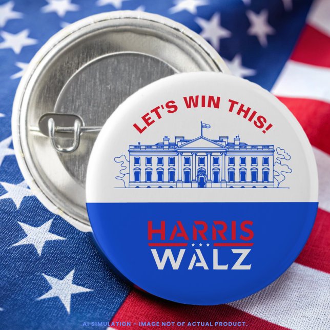 Kamala Harris, Tim Walz White House Let's Win this Knapp (Skapare uppladdad)