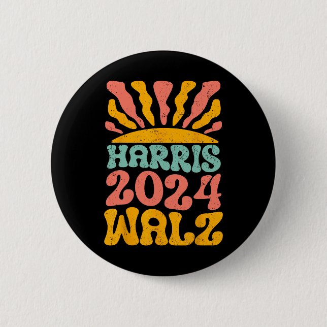 Kamala Harris Tim Wheimer 2024 Retro Cat Dam Fema Knapp (Framsida)