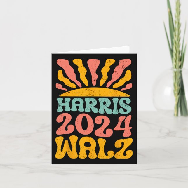 Kamala Harris Tim Wheimer 2024 Retro Cat Dam Fema Kort (Framsida)