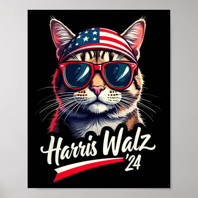 Kamala Harris Tim Wheimer Cute Cat President Funny Poster (Framsidan)