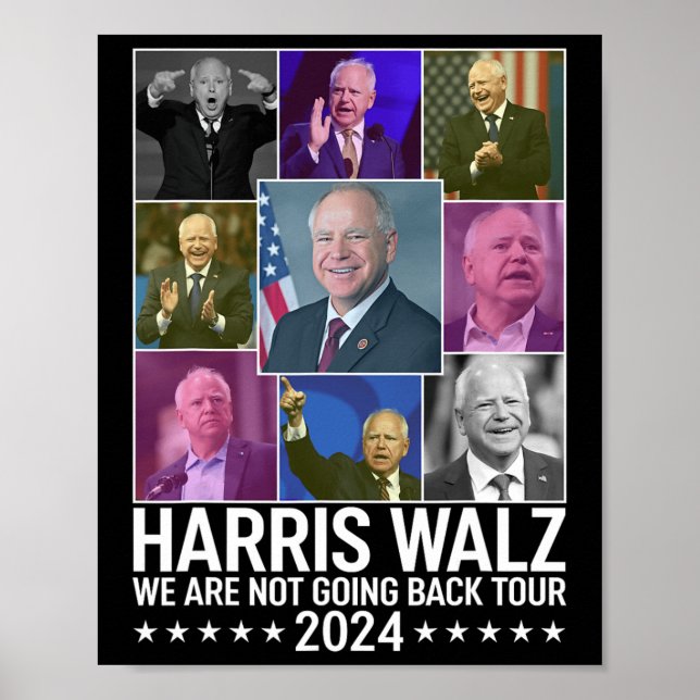 Kamala Harris Tim Wheimer Vi ska inte återvända ti Poster (Framsidan)