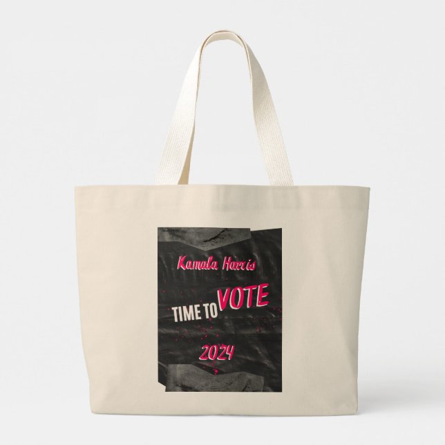 Kamala Harris Tote Bag. Bredd Jumbo Tygkasse (Baksida)