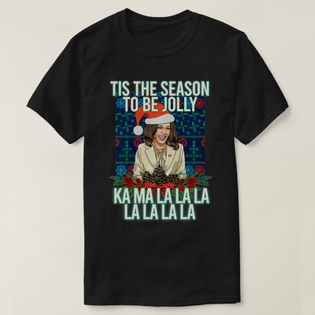 Kamala Harris Ugly jul Sweater Funny Tis T Shirt (Design framsida)