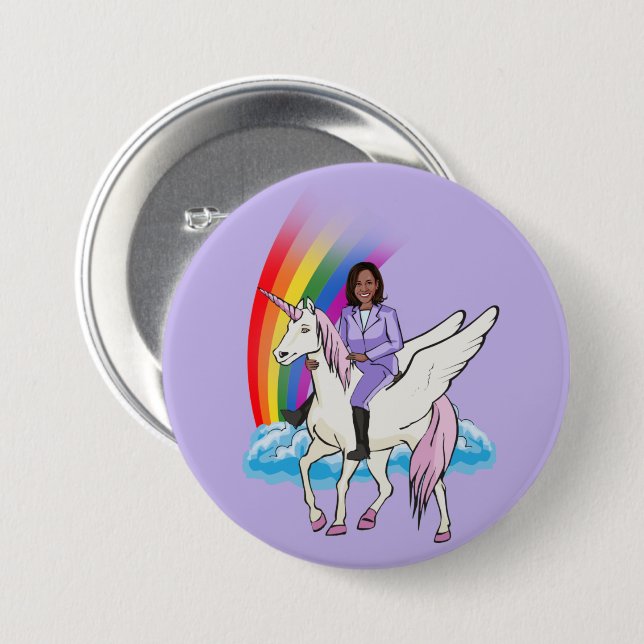 Kamala Harris Unicorn 2024 Knapp (Framsida & baksida)