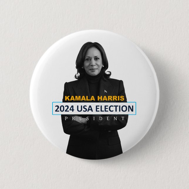 Kamala Harris USA 2024 Valpresident Knapp (Framsida)