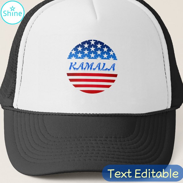 Kamala Harris USA flagga Anpassningsbar Text Val 2 Keps (Skapare uppladdad)