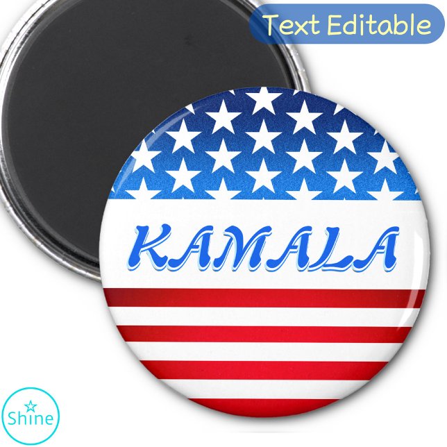 Kamala Harris USA flagga Anpassningsbar Text Val 2 Magnet (Skapare uppladdad)