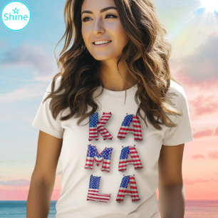 Kamala Harris USA flagga Balloon Brev Democracy T Shirt