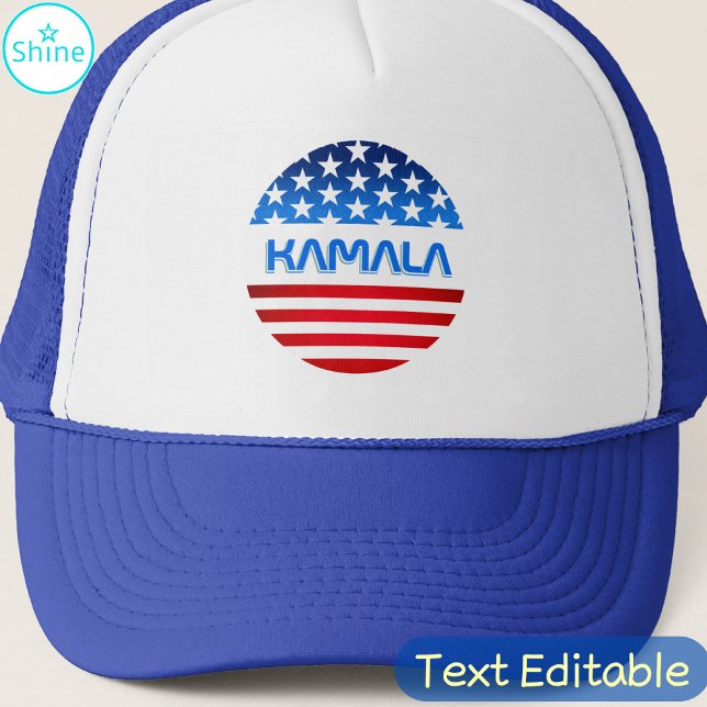 Kamala Harris USA flagga Modern Typografi Keps (Skapare uppladdad)