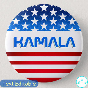 Kamala Harris USA flagga Modern Typografi Knapp