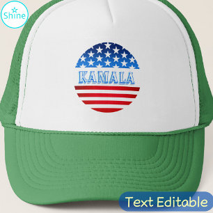 Kamala Harris Val Kampanj Supporter USA flagga Keps