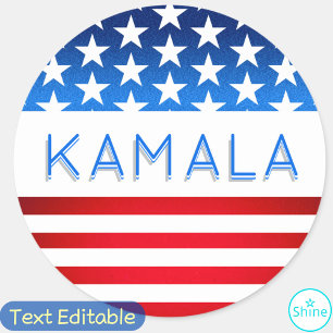 Kamala Harris Val USA flagga Modern Anpassningsbar Runt Klistermärke