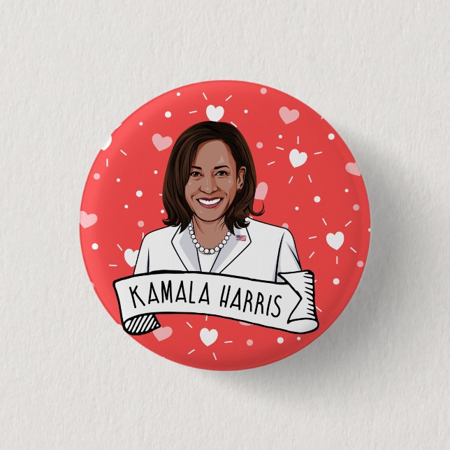 Kamala Harris Valentindagen Knapp (Framsida)