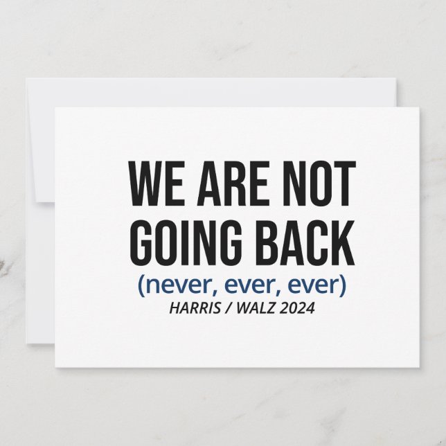 Kamala Harris Vi ska inte tillbaka, Vote Harris Inbjudningar (Framsida)