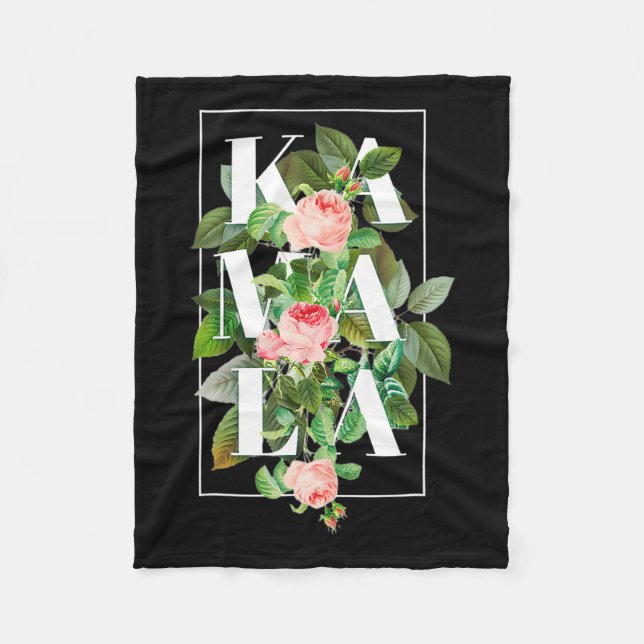 Kamala Harris Vintage Blommigt Feminine First Femi Fleecefilt (Framsidan)