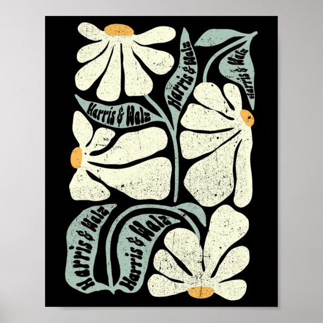 Kamala Harris Waltz Hand plockade Flower Brighter  Poster (Framsidan)