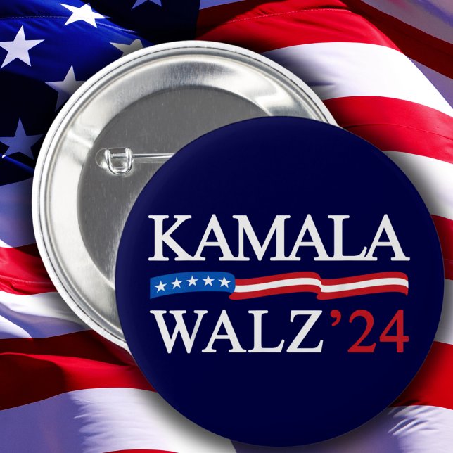 Kamala Harris Walz 2024 Blue Knapp (Skapare uppladdad)