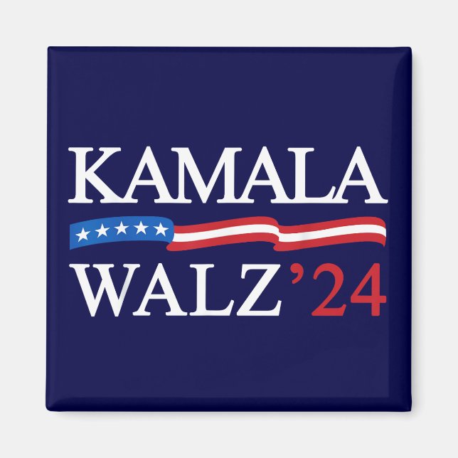 Kamala Harris Walz 2024 Blue Magnet (Framsidan)