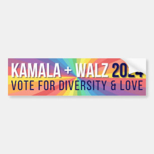 Kamala Harris + Walz 2024 LGBTQ+ Bumper Sticker Bildekal