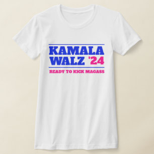 Kamala Harris Walz 2024 Rosa och Blue T Shirt