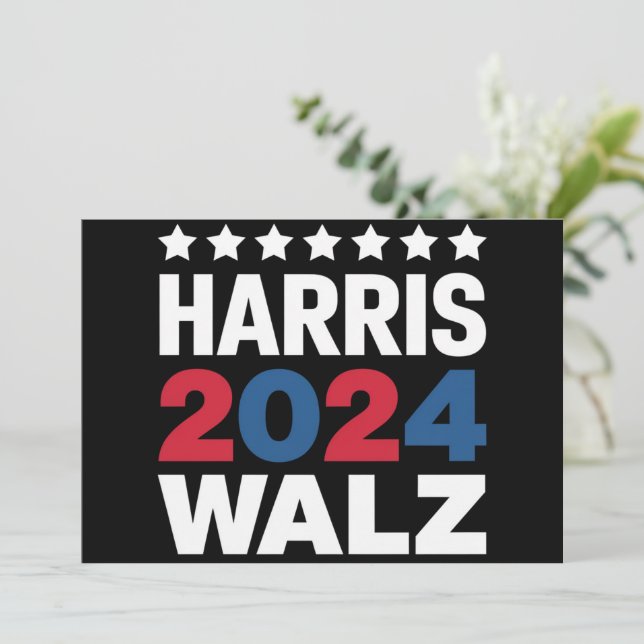 Kamala Harris Walz För president Vice Inbjudningar (Stående Fram)