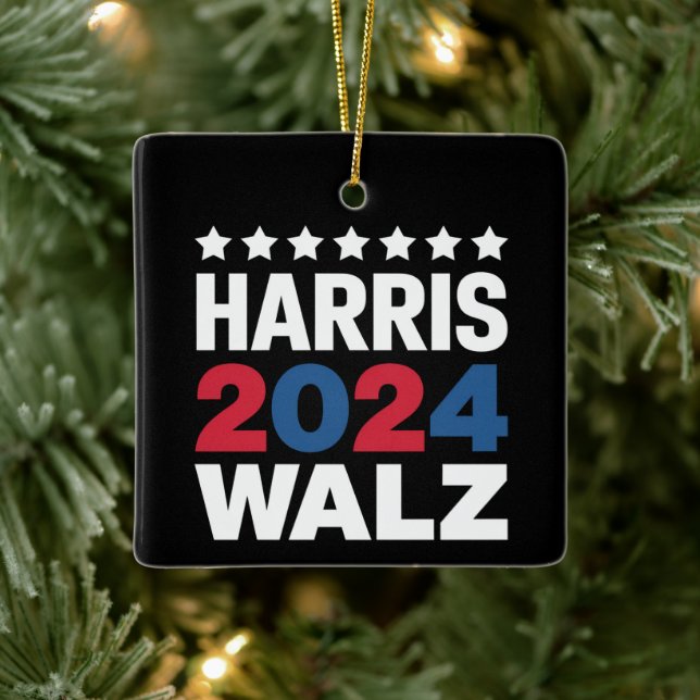 Kamala Harris Walz För president Vice Julgransprydnad Keramik (Träd)