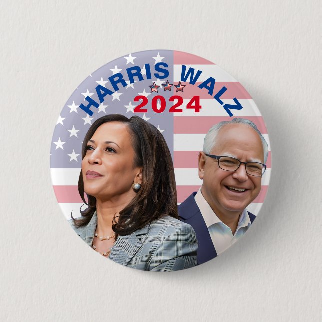 Kamala Harris Walz Photo - President Vice Photos Knapp (Framsida)