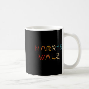 Kamala Harris Walz Waltz 2024 Cat Lettering Positi Kaffemugg