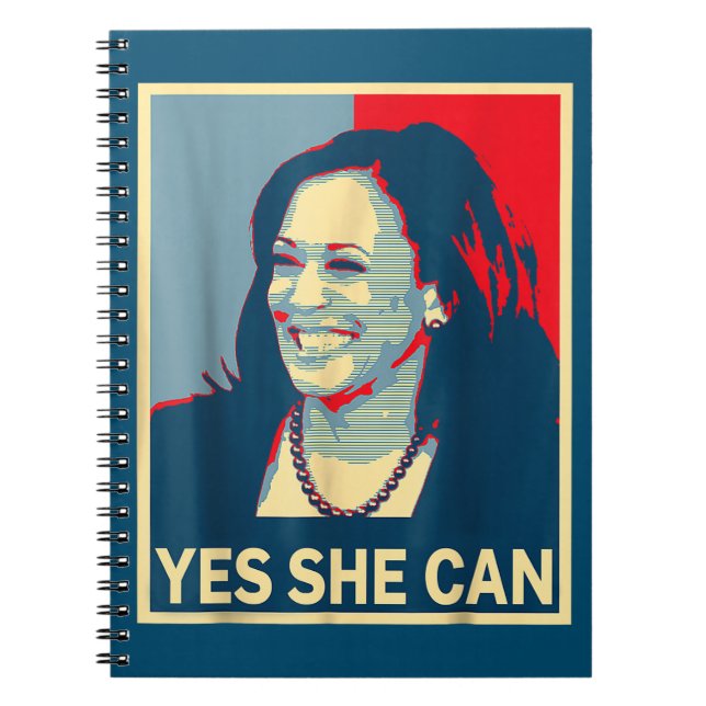 Kamala Harris YES SHE SHE CAN 2024 Val President Anteckningsbok (Framsidan)