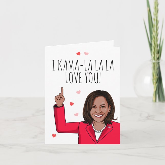 Kamala - I Kama-la-la Älskar Dig Valentine Kort (Framsida)