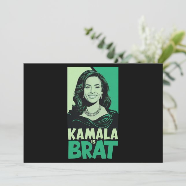 Kamala is Brat Funny Sarcastic Inbjudningar (Stående Fram)
