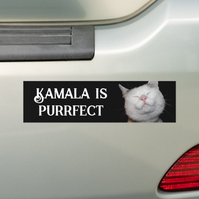 Kamala is Purrfect Bildekal (På Bil)