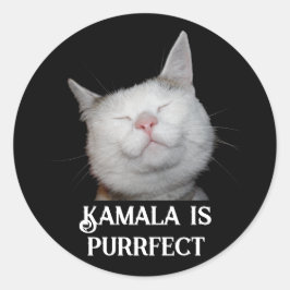 Kamala is Purrfect Runt Klistermärke