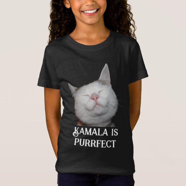 Kamala is Purrfect T Shirt (Framsida)