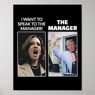 Kamala jag vill prata med chefen Trump Mcdona Poster