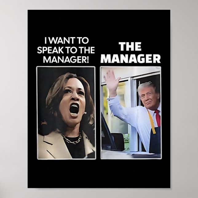 Kamala, jag vill tala med chef Trump McDona Poster (Framsidan)