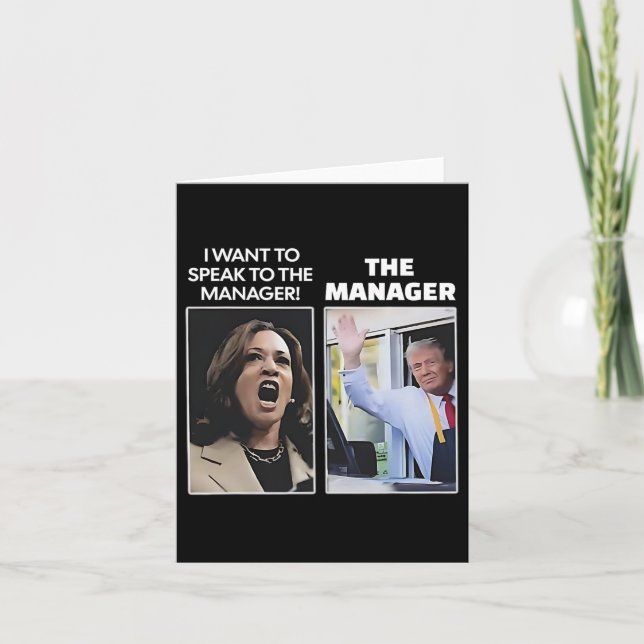 Kamala jag vill tala med chefen Trump Mcdona Kort (Framsida)