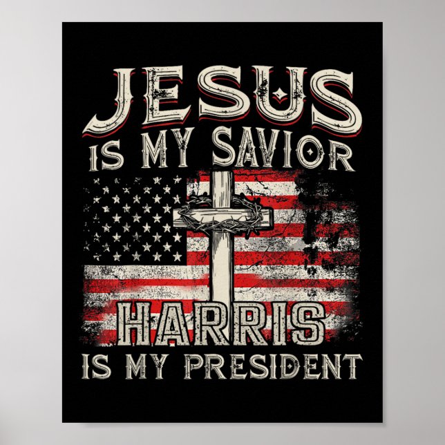Kamala Jesus är min Savior Harris är min president Poster (Framsidan)