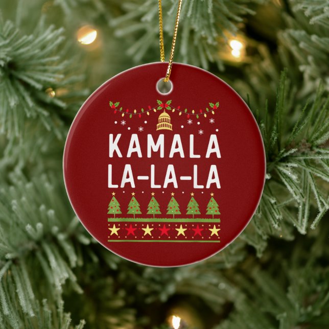 Kamala La La La Funny Harris jul Ugly Julgransprydnad Keramik (Träd)