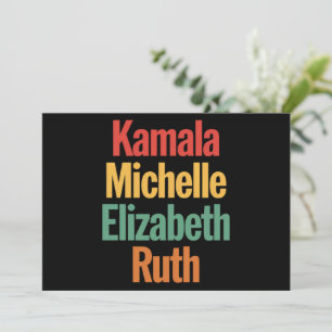 Kamala Michelle Elizabeth Ruth Feminist Politik Inbjudningar