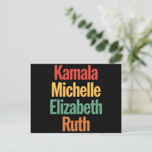 Kamala Michelle Elizabeth Ruth Feminist Politik Vykort