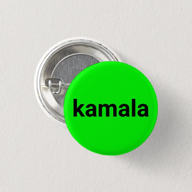 kamala minimalisttext svart neon grönt brat coola knapp (Framsida & baksida)