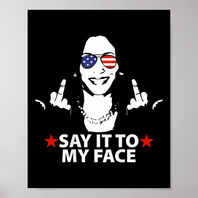 Kamala Mitten Finger säger det till min Ansikte (p Poster (Framsidan)
