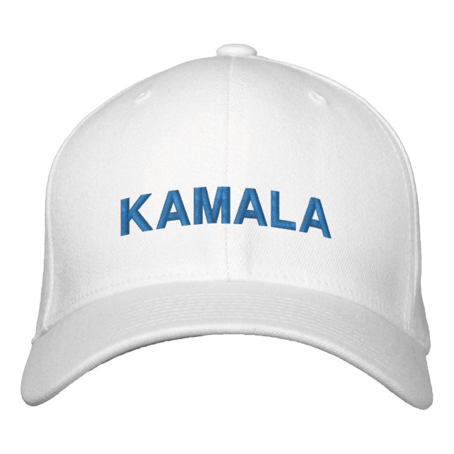 Kamala modern blue typography-anpassningsbar broderad keps (Framsida)
