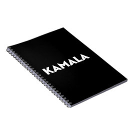 Kamala, modern, fet typografi, minimalistisk svart anteckningsbok