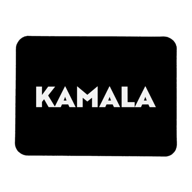 Kamala, modern, fet typografi, minimalistisk svart magnet (Horisontell)