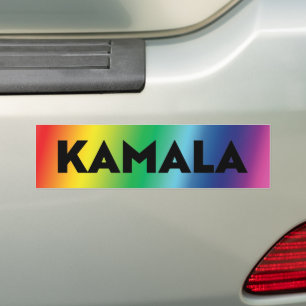 Kamala modern typografi gradient rainbow lgbt bildekal